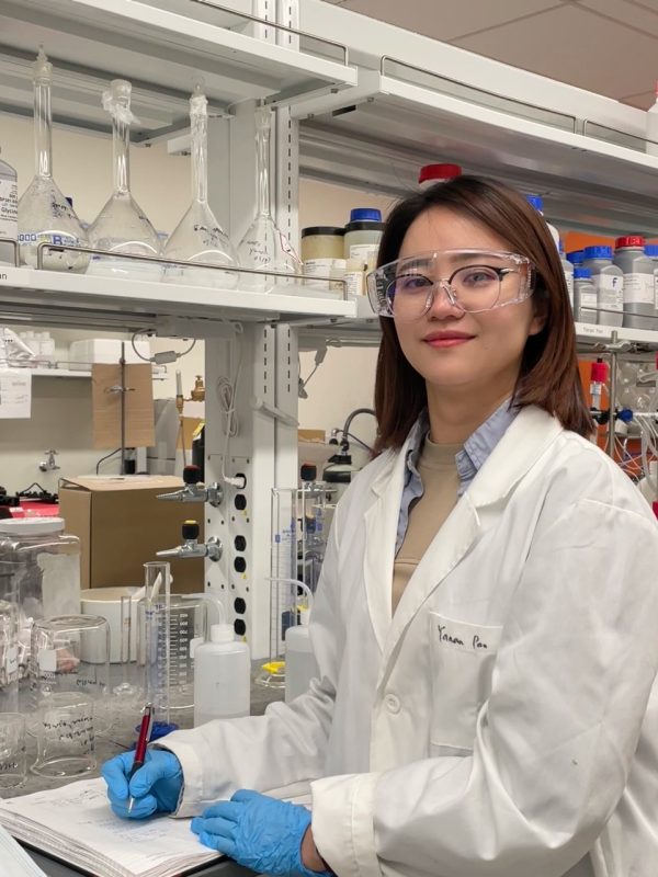 Yanan Pan in research lab.
